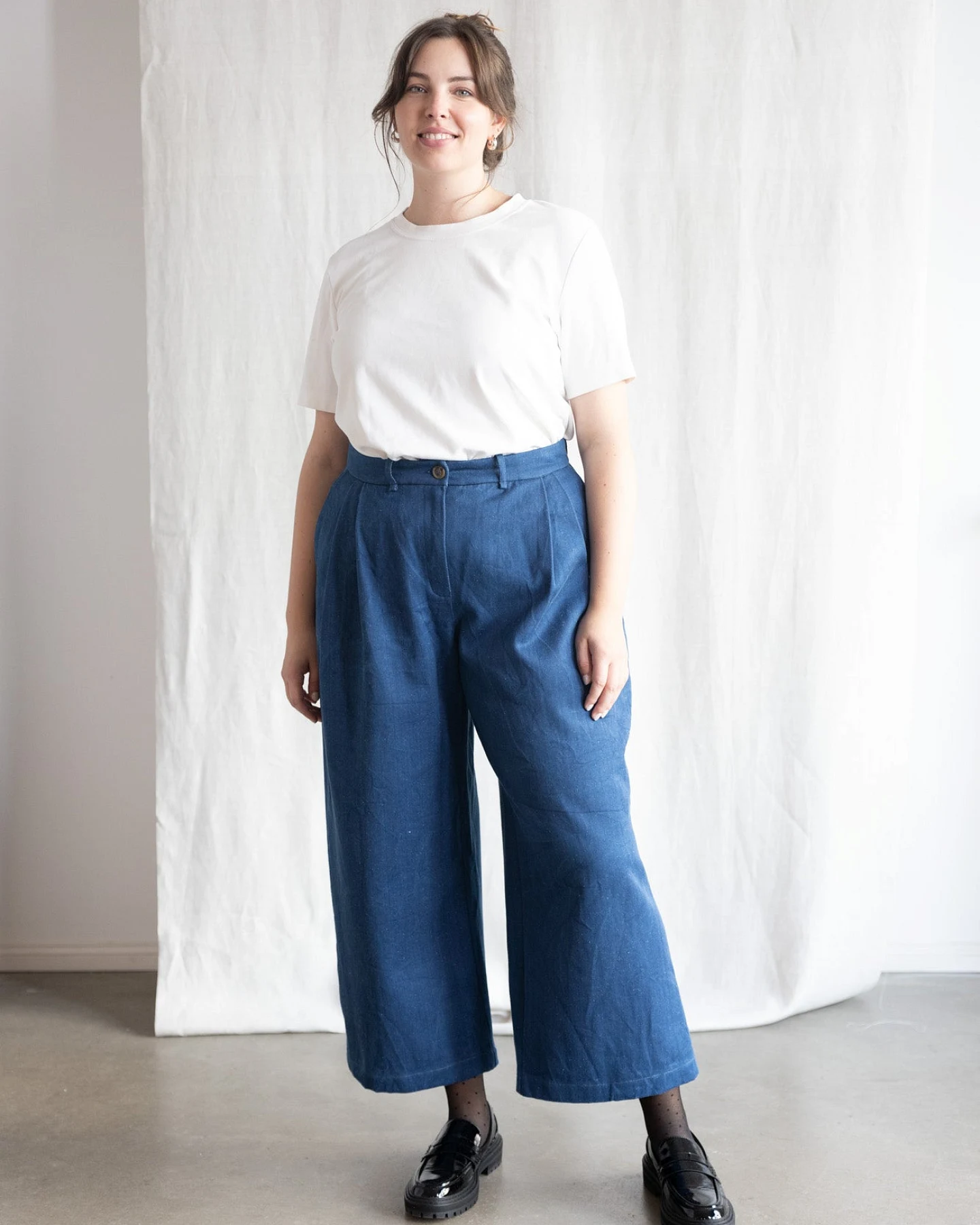 Jyoti Fair Works Damen vegan Culotte Awa Denim Blau – Ansicht 2