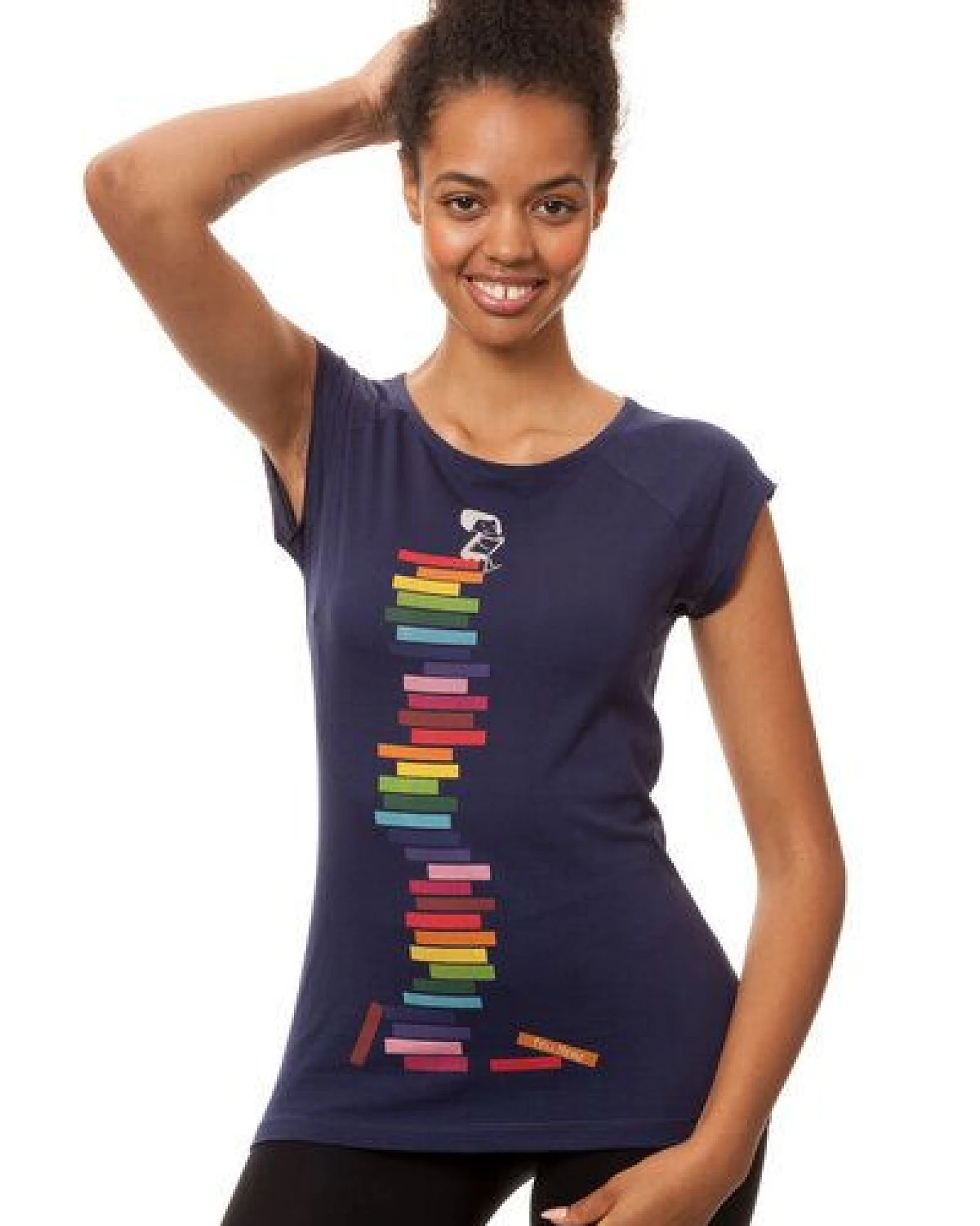 FellHerz Damen T-Shirt Books Girl Bio Fair – Ansicht 2