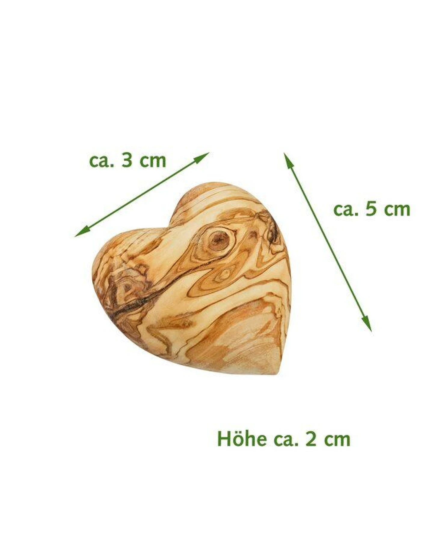 NATUREHOME Olivenholz Herz Handschmeichler - Holzherz 10 cm aus Massivholz, Handgefertigt, Unikat, Deko & Geschenk zu Muttertag, Valentinstag & Weihnachten – Ansicht 3