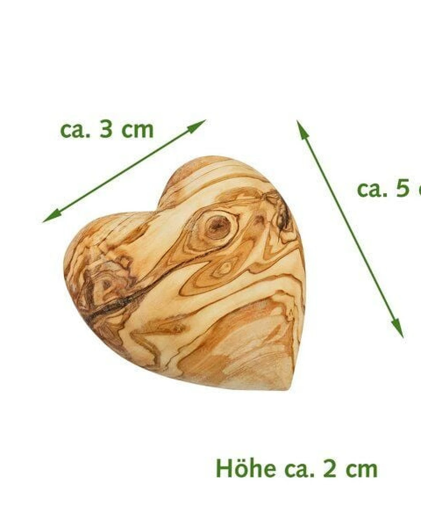NATUREHOME Deko Herz Geschenk Handschmeichler Olivenholz Handarbeit – Ansicht 3