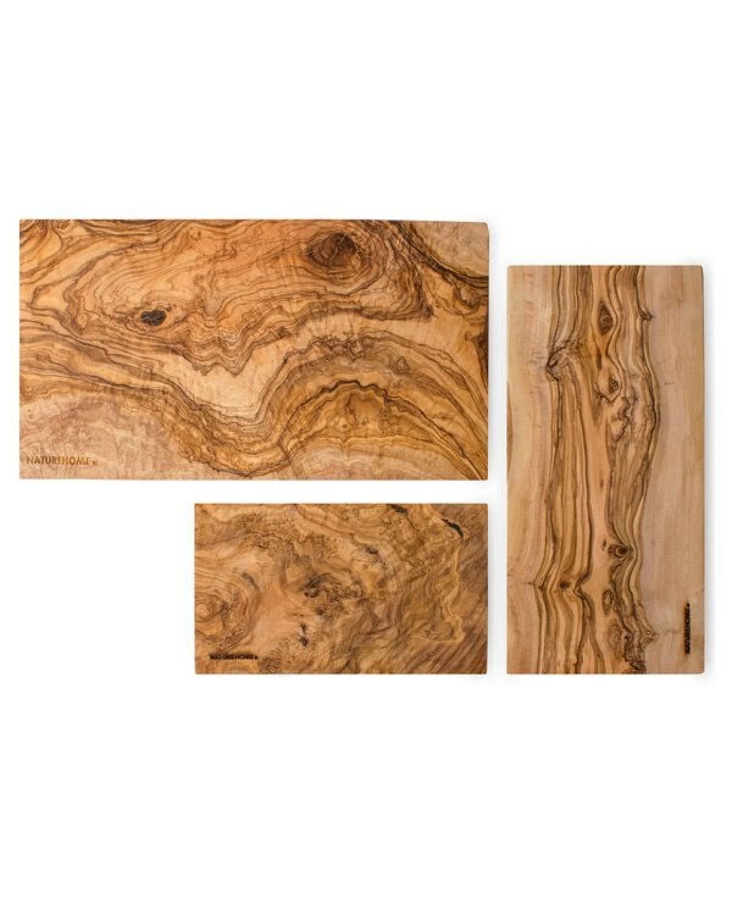 NATUREHOME Olivenholz Schneidebrett 25x15 cm – Frühstücksbrett aus massivem Holz, handgefertigt, nachhaltig, mediterranes Servierbrett & Brotzeitbrett – Ansicht 2