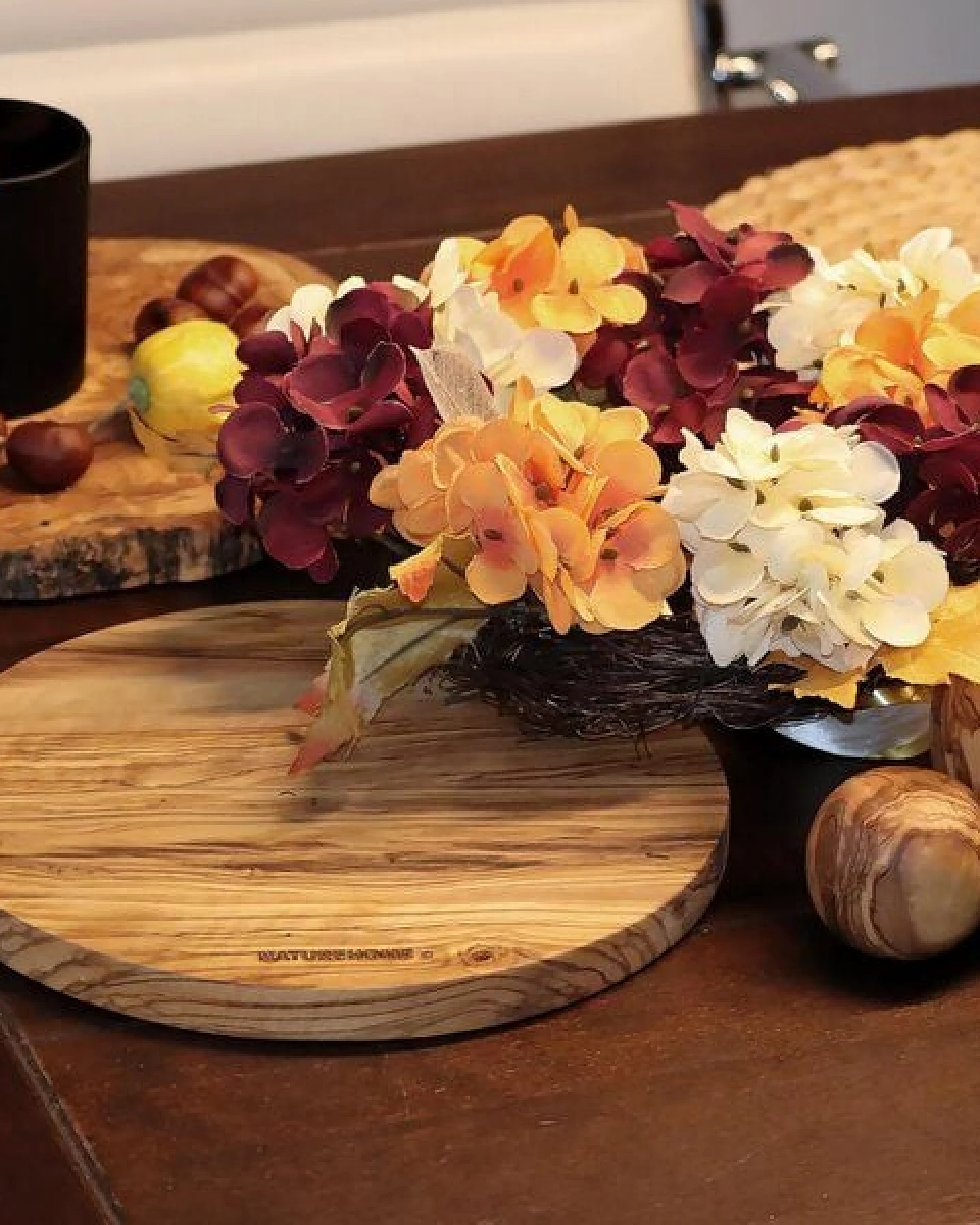 NATUREHOME Olivenholz Schneidebrett Olivenholz massiv Ø 20-35 cm – Ansicht 3