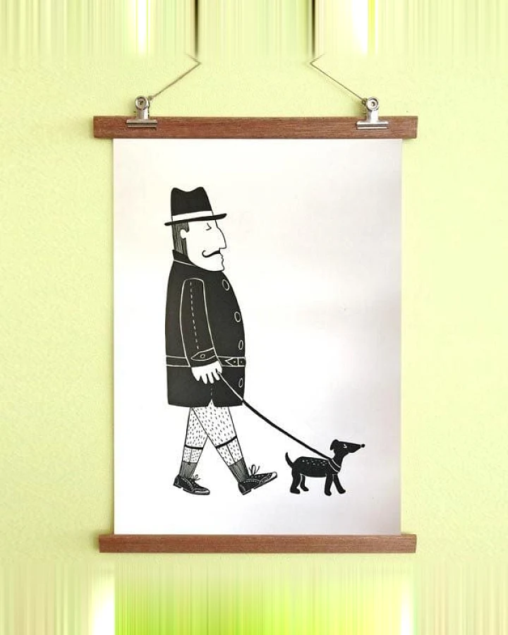 all the things we like Poster Herr mit Hund mit Aufhängung