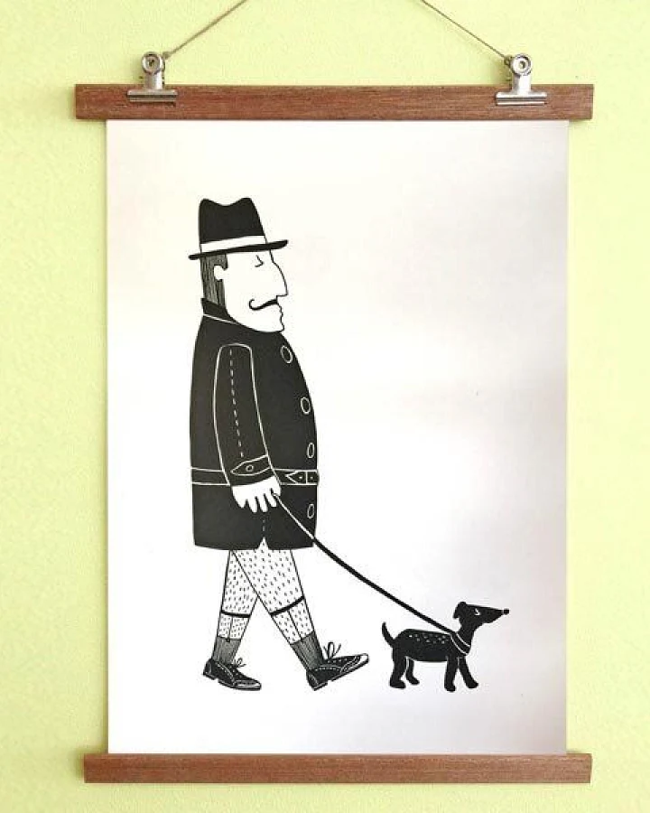 all the things we like Poster Herr mit Hund mit Aufhängung