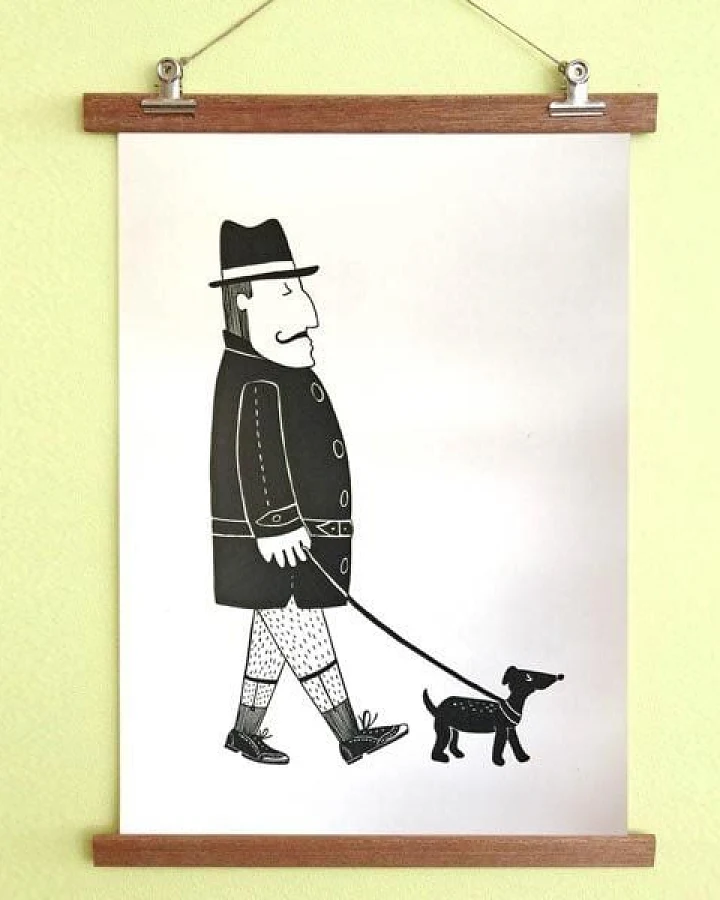 all the things we like Poster Herr mit Hund mit Aufhängung