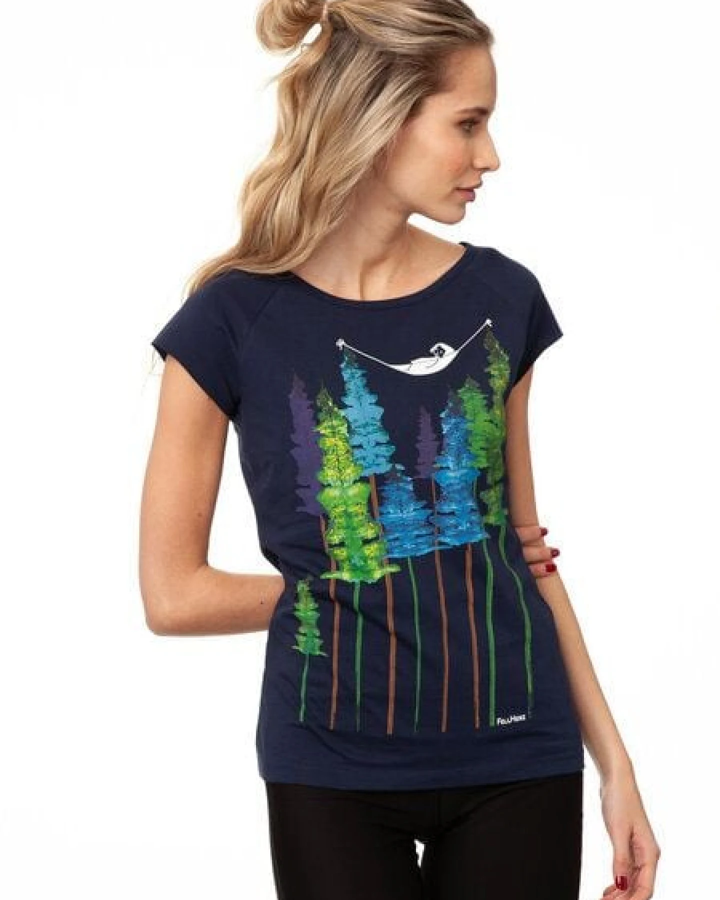 FellHerz Damen T-Shirt Wood Girl Bio Fair – Ansicht 4