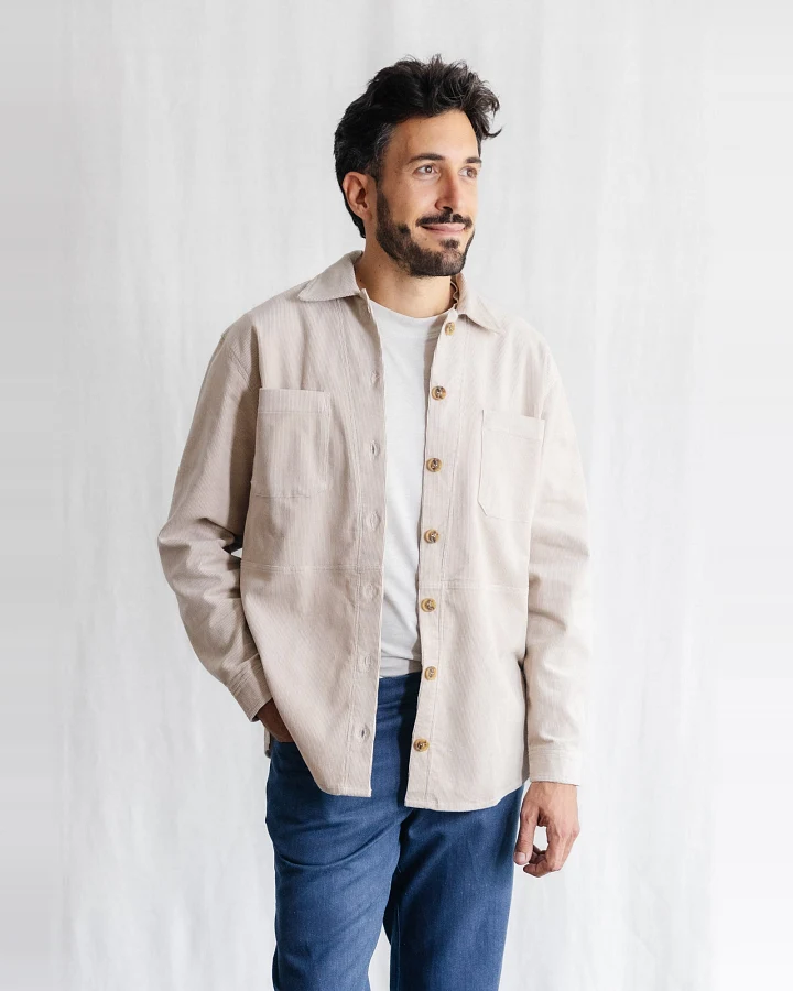 Jyoti Fair Works Herren vegan Überhemd Kal Beige