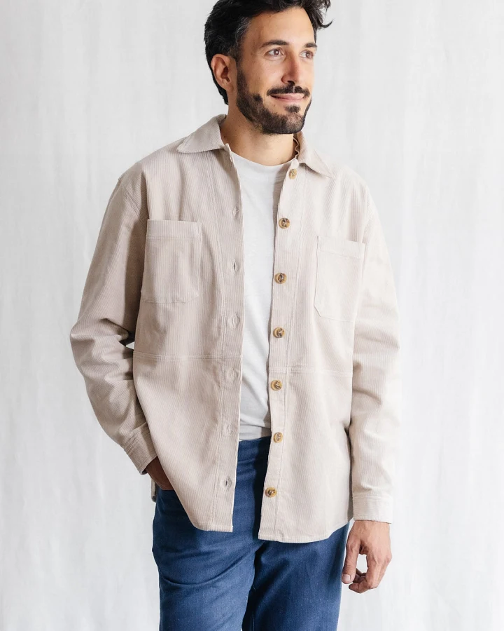 Jyoti Fair Works Herren vegan Überhemd Kal Beige