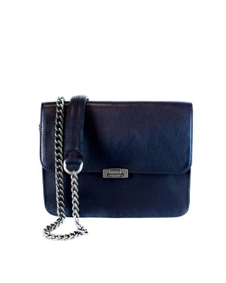 manbefair CLUTCH JANICE IN CHAINS Eco-Leder blau