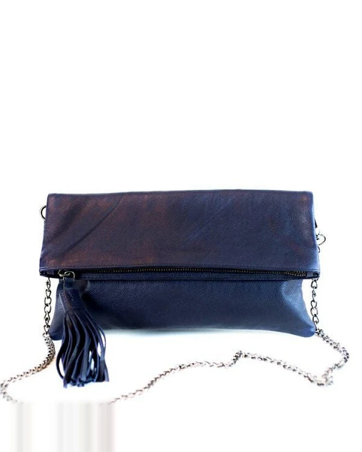 manbefair FALT-CLUTCH ALLY Eco-Leder blau