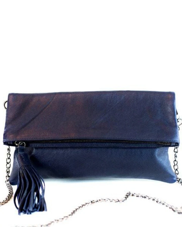 manbefair FALT-CLUTCH ALLY Eco-Leder blau