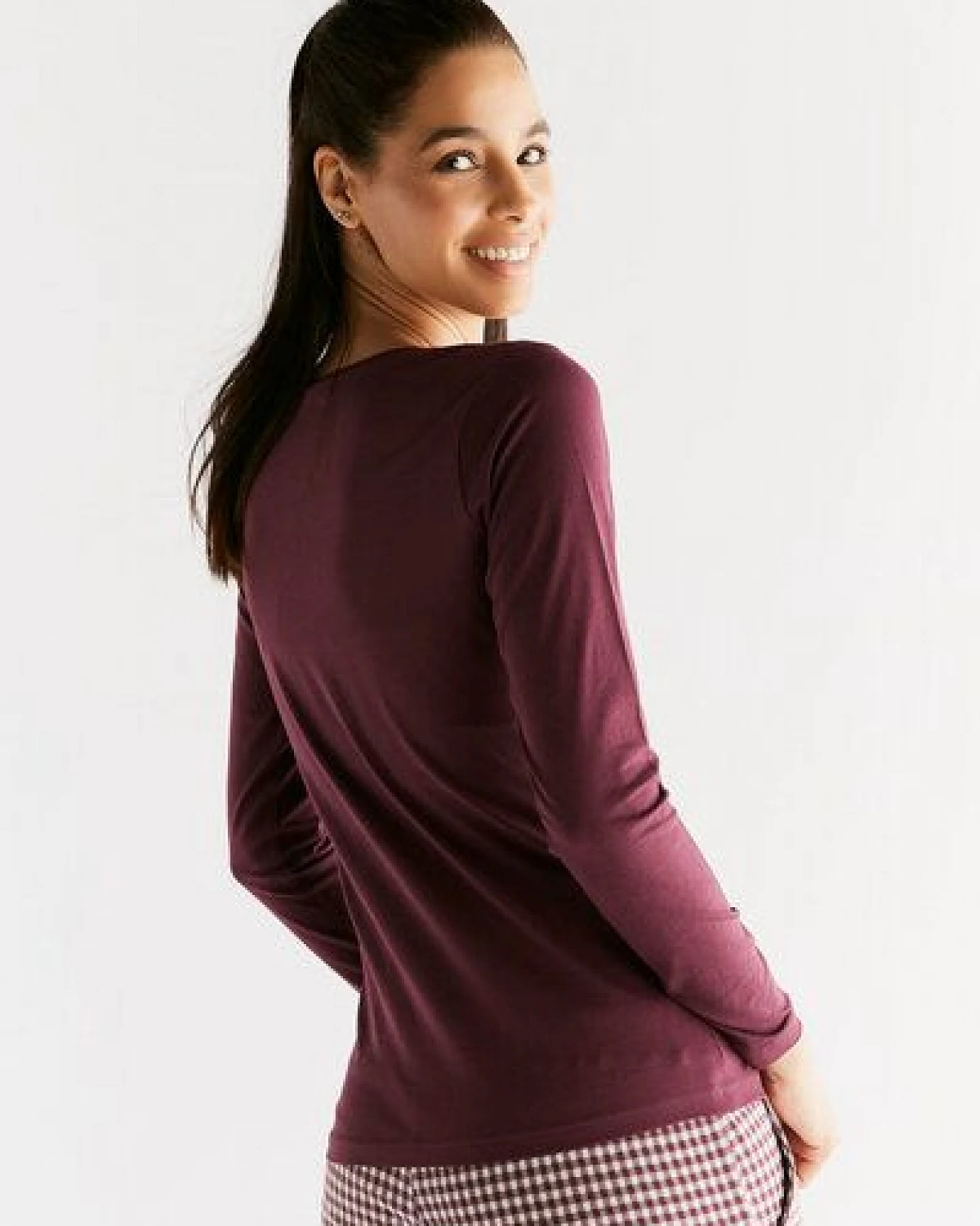 Leela Cotton Damen Langarmshirt 5 Farben Bio-Baumwolle Oberteil T-Shirt – Ansicht 2