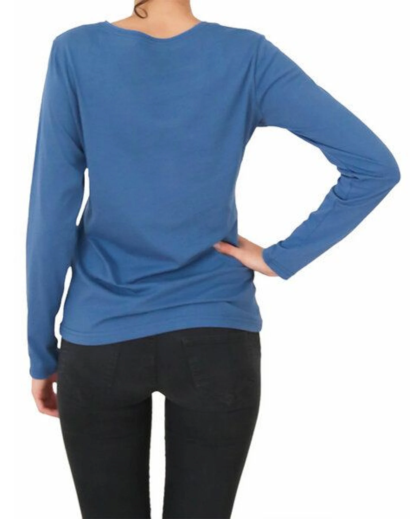 Leela Cotton Damen Langarmshirt 5 Farben Bio-Baumwolle Oberteil T-Shirt – Ansicht 2