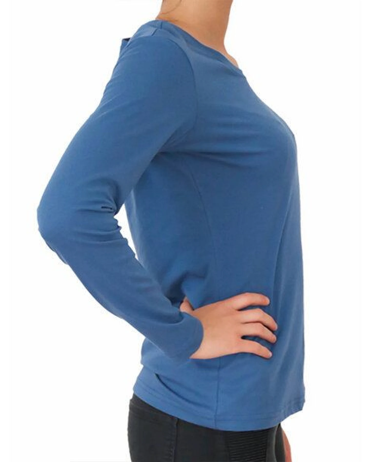 Leela Cotton Damen Langarmshirt 5 Farben Bio-Baumwolle Oberteil T-Shirt – Ansicht 2