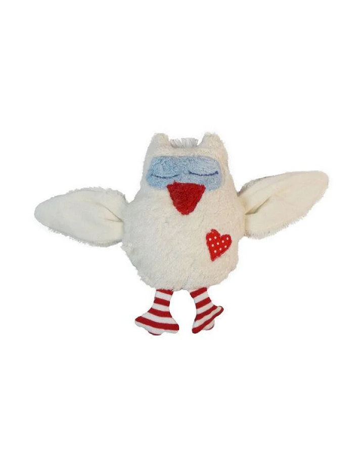 Pat und Patty Kuscheltier Greifling mit Rassel "Eule" , 100 % Baumwolle-kbA