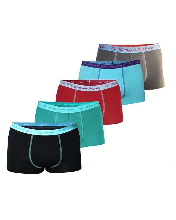 108 Degrees 5er Mix Herren Retro Pants GOTS, Fairtrade