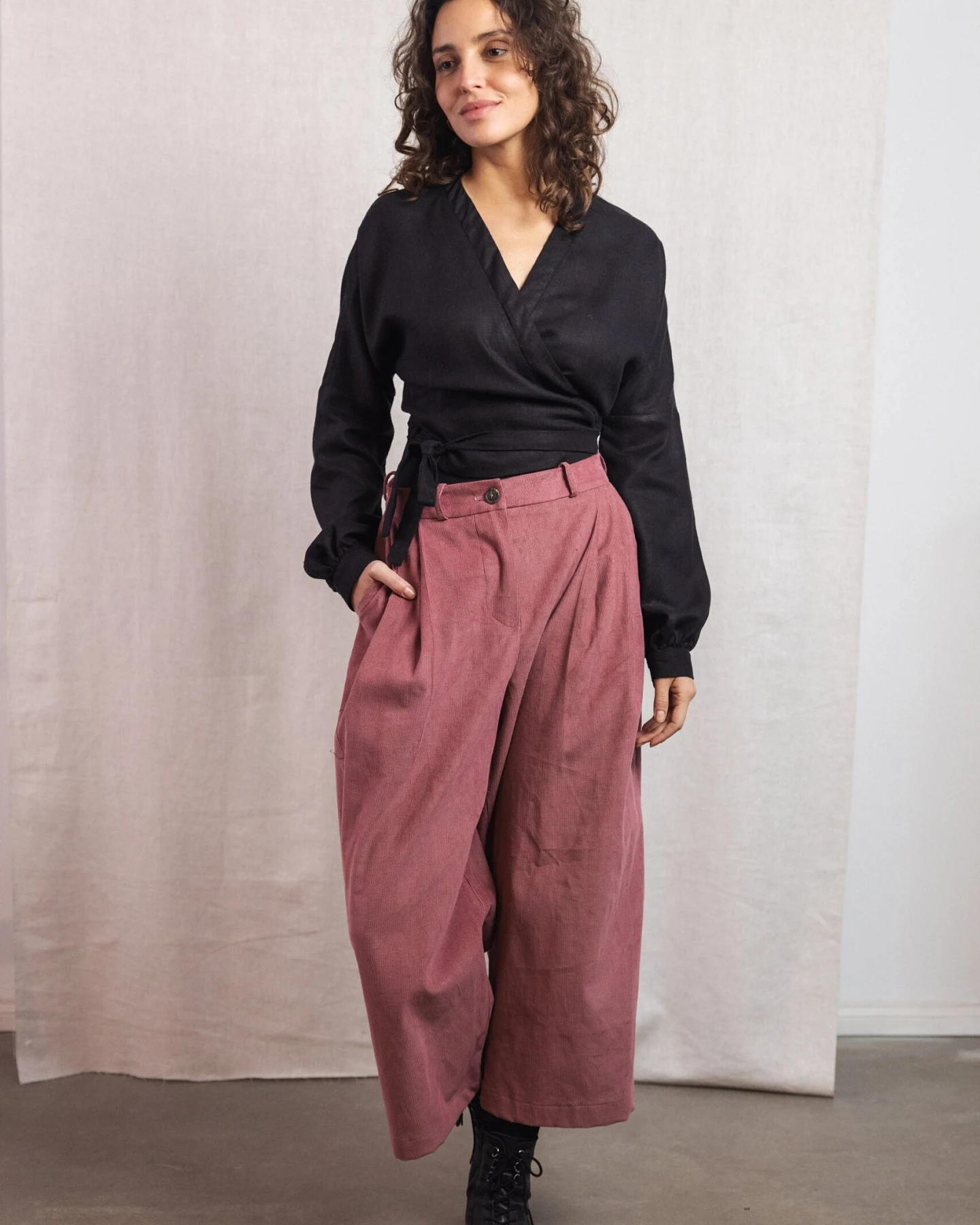 Jyoti Fair Works Damen vegan Culotte Awa Altrosa – Ansicht 2