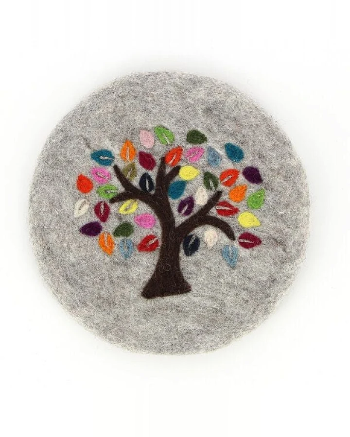 GLOBO Fair Trade Topfuntersetzer TREE OF LIFE aus Wollfilz
