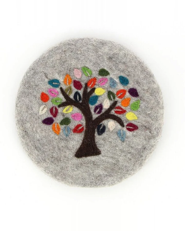 GLOBO Fair Trade Topfuntersetzer TREE OF LIFE aus Wollfilz