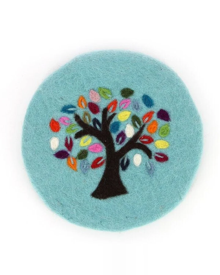 GLOBO Fair Trade Topfuntersetzer TREE OF LIFE aus Wollfilz