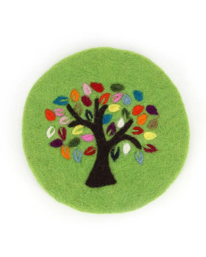 GLOBO Fair Trade Topfuntersetzer TREE OF LIFE aus Wollfilz