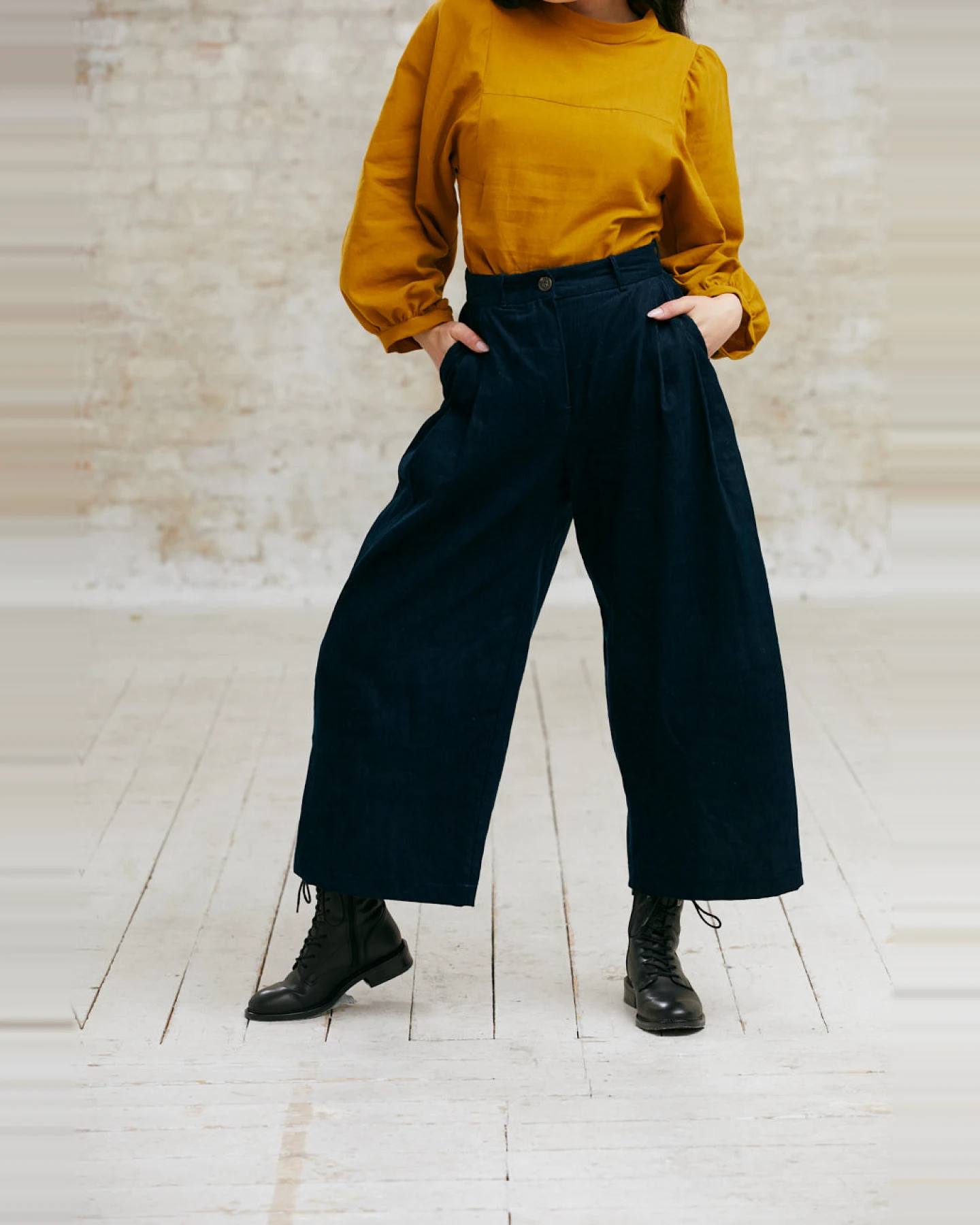 Jyoti Fair Works Damen vegan Culotte Awa Nachtblau – Ansicht 2