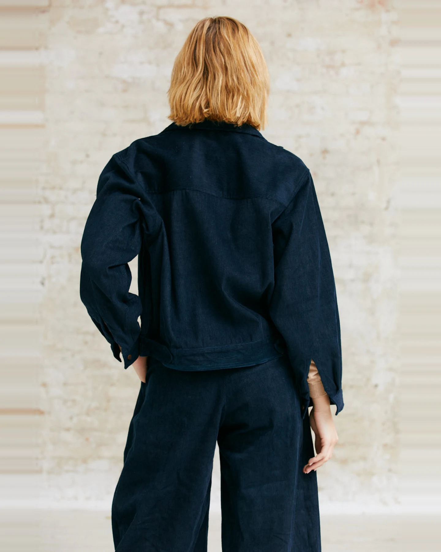 Jyoti Fair Works Damen vegan Jacke Khajana Nachtblau – Ansicht 2