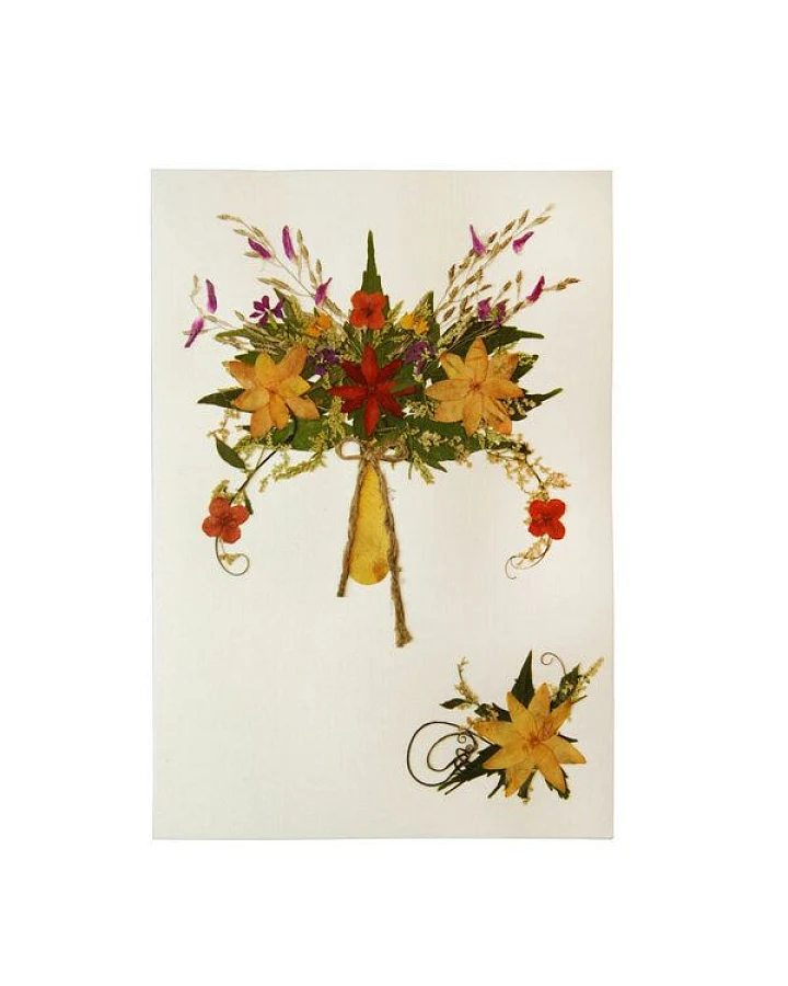 GLOBO Fair Trade Grußkarte Wildblumen DAHLIA GELB