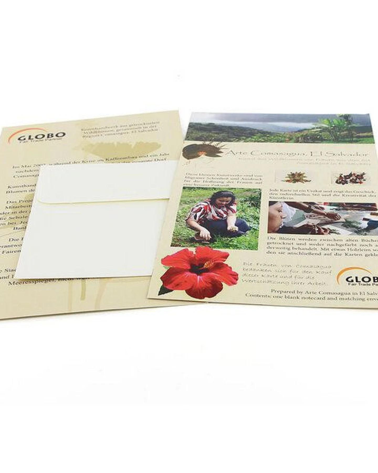 GLOBO Fair Trade Grußkarte Wildblumen DAHLIA GELB – Ansicht 2
