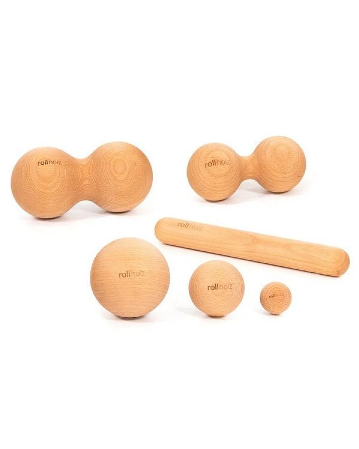 rollholz SET klein (6-teilig) - das Faszien- und Massageset aus Holz