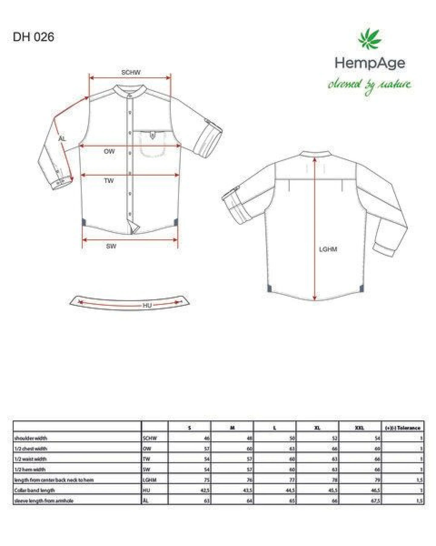HempAge Stehkragen Freizeithemd aus 100% Hanf – Ansicht 3
