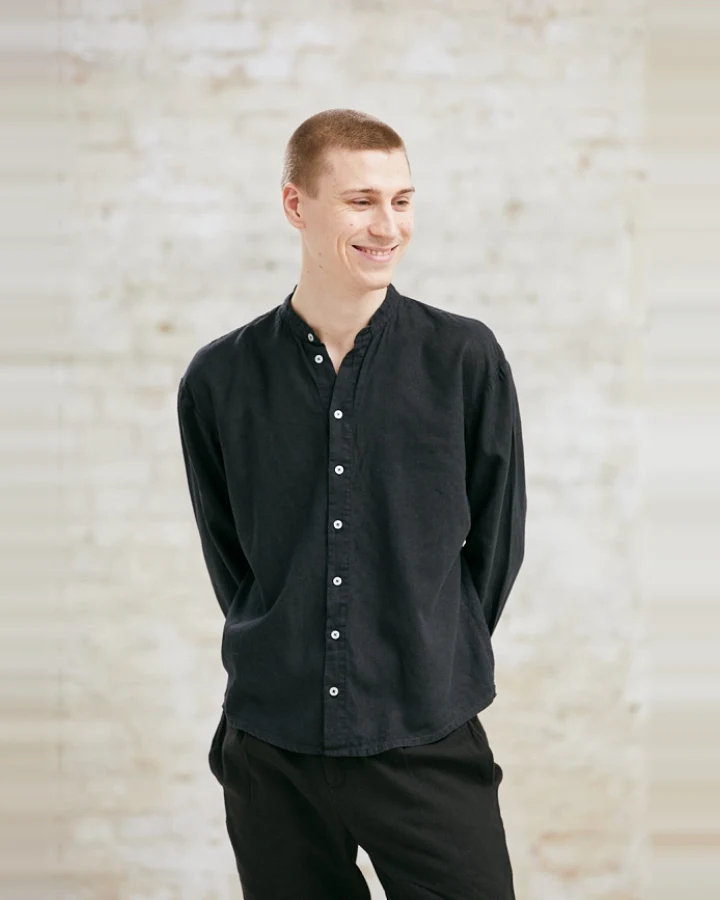 Jyoti - Fair Works Herren vegan Hemd Harish Schwarz