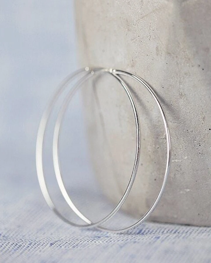 pikfine 925er Silber Creolen // 57 mm