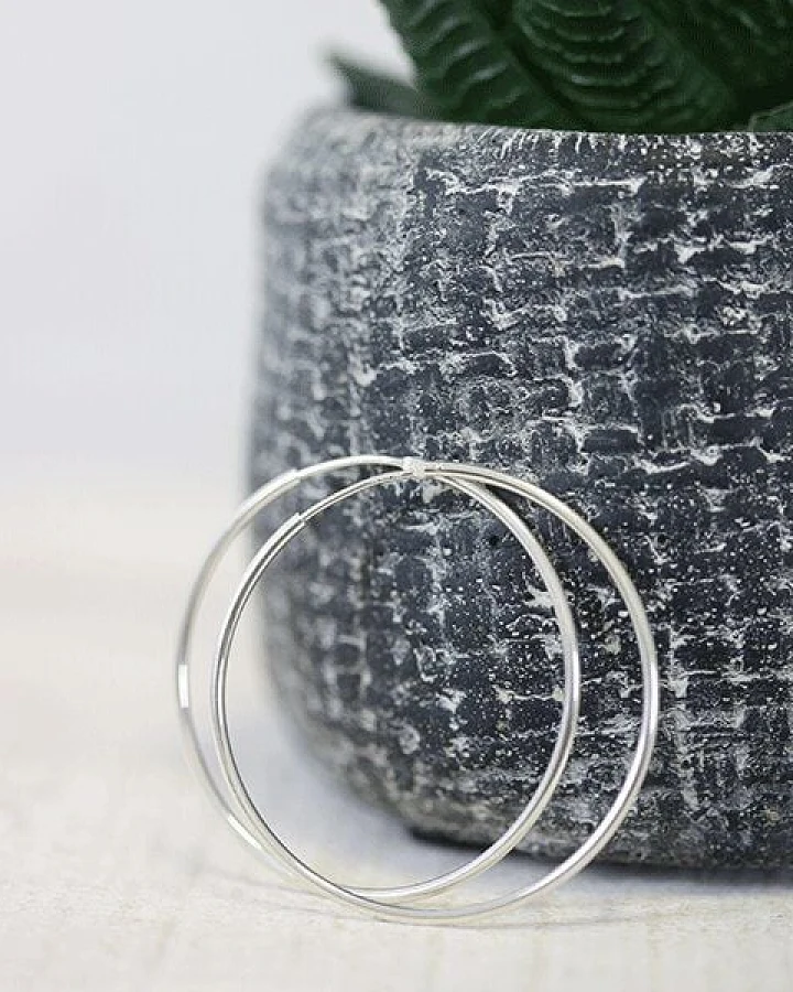 pikfine 925er Silber Creolen // 44 mm