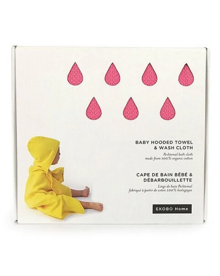 EKOBO Kapuzentuch & Waschlappen Flamingo im Set