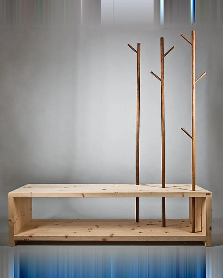 4betterdays Garderobe im Cross Country Style aus Zirbenholz 150x50x45 cm