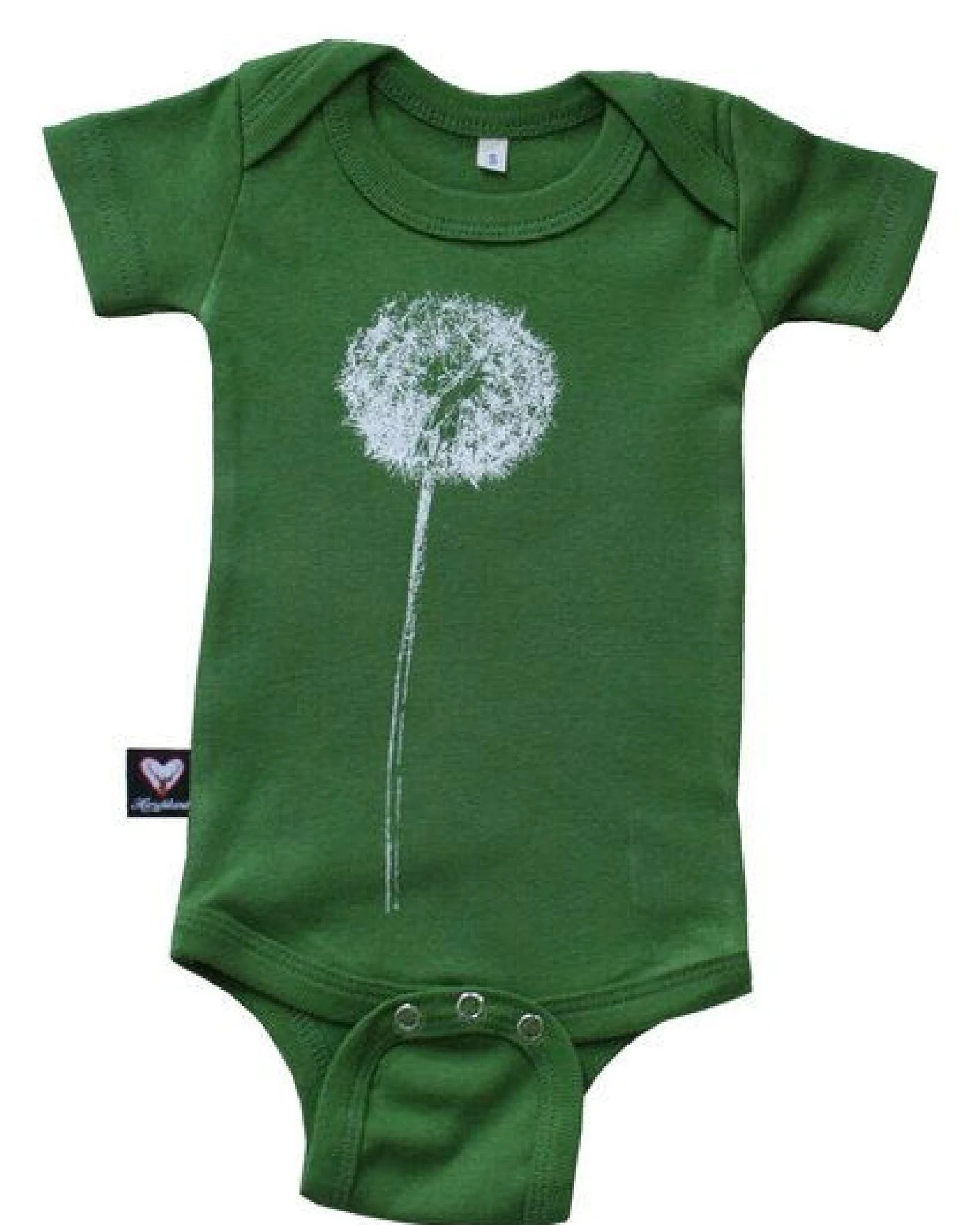 Hirschkind Bio-Babybody kurzarm "Pusteblume" in grün – Ansicht 2