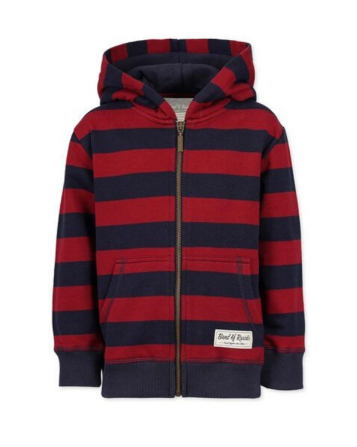 Band of Rascals Striped Zip Hooded