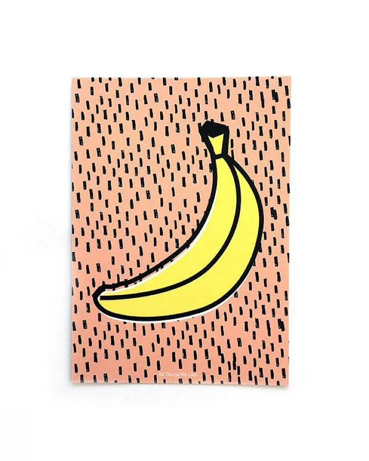 all the things we like A4 Poster Banane mit Aufhängung