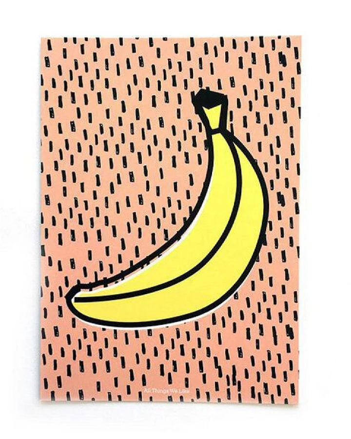 all the things we like A4 Poster Banane mit Aufhängung