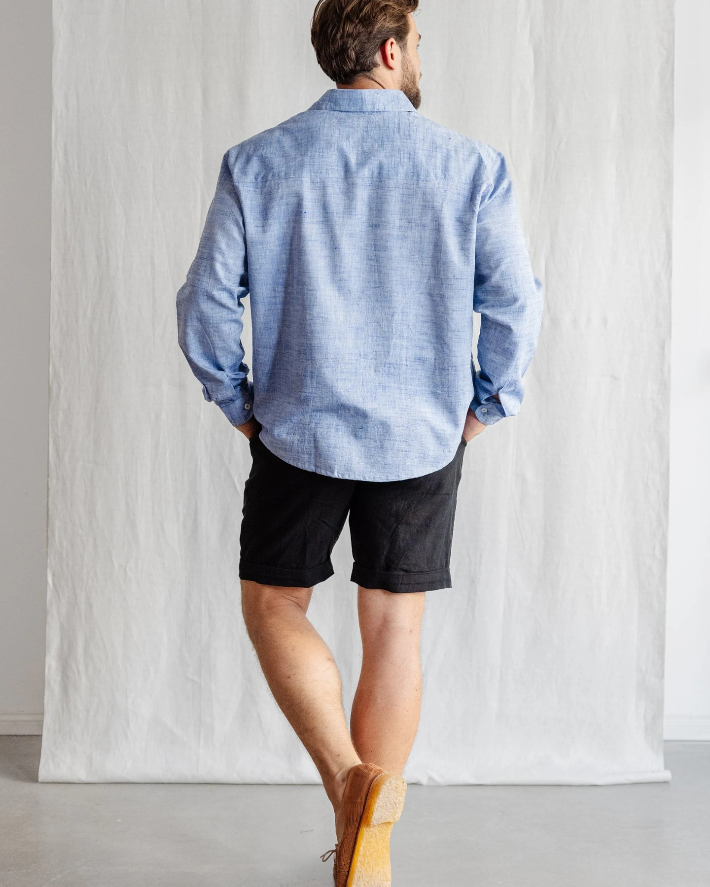 Jyoti - Fair Works Herren vegan Hemd Himat Hellblau – Ansicht 2