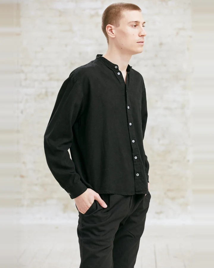 Jyoti Fair Works Herren vegan Hemd Harish Schwarz