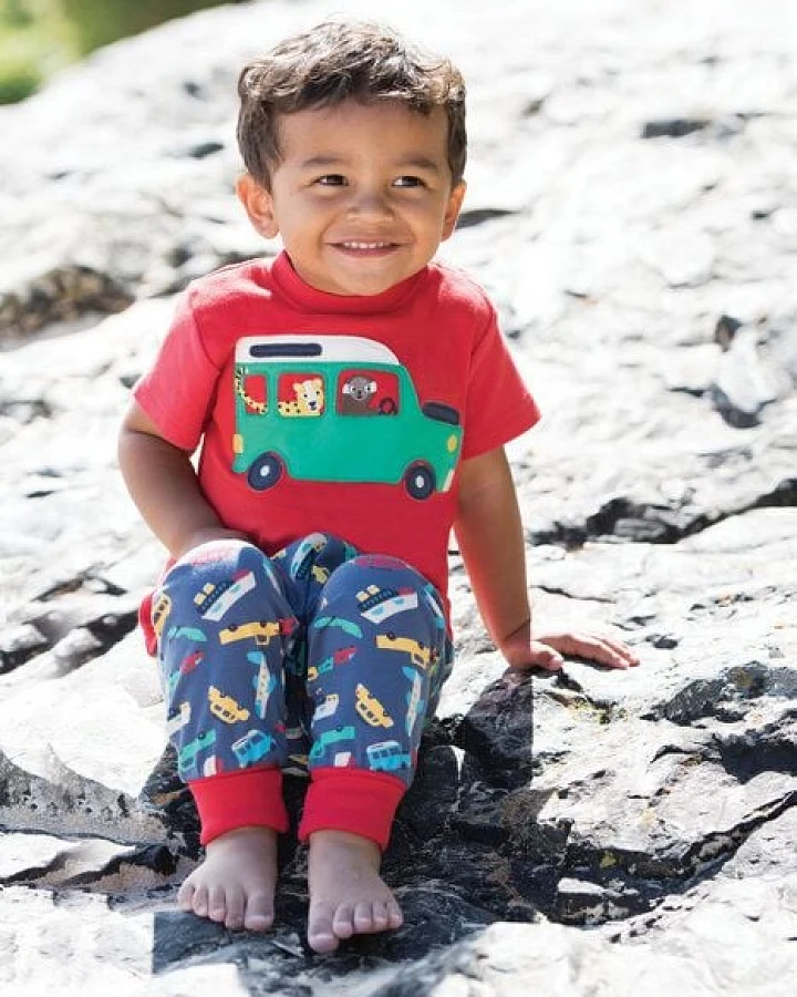 Frugi Kurzarmshirt mit Jeep