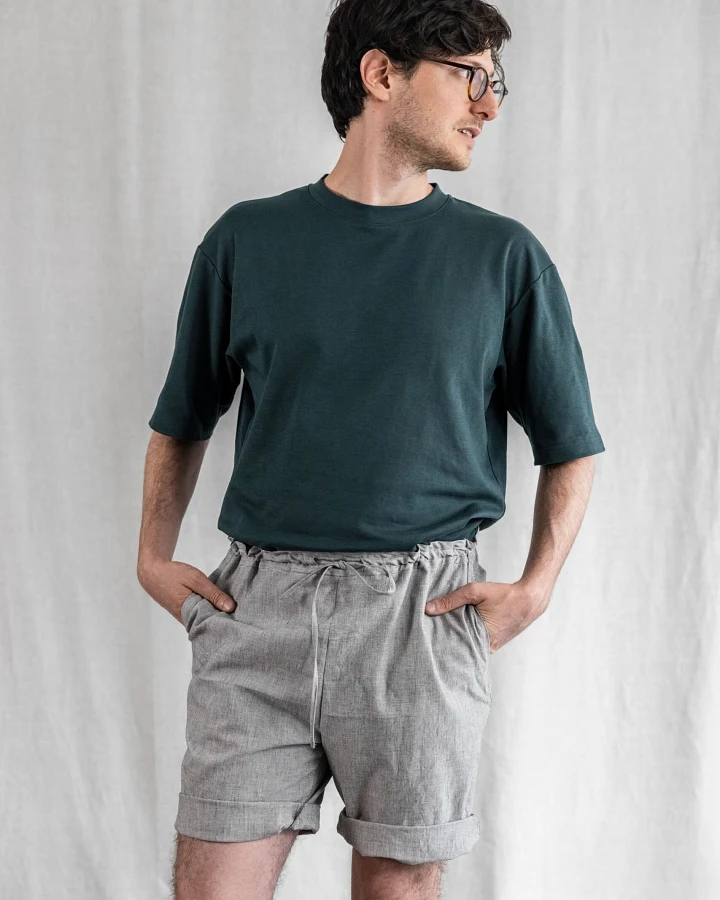 Jyoti Fair Works Herren vegan Shorts Devaki Hellgrau