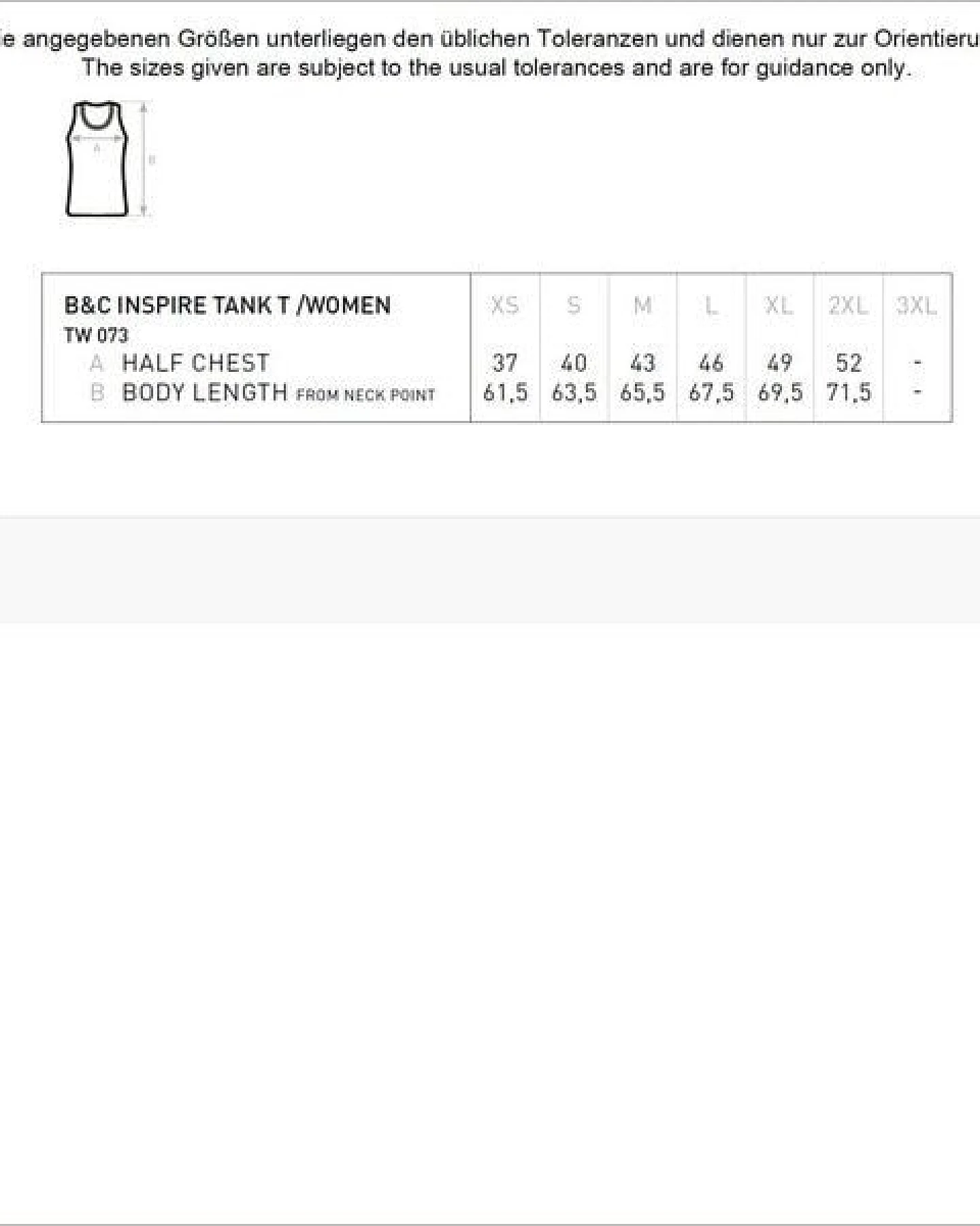 B&C Collection Inspire Plus Tank Top / Damen / Ladies / Lady / Girlie – Ansicht 3