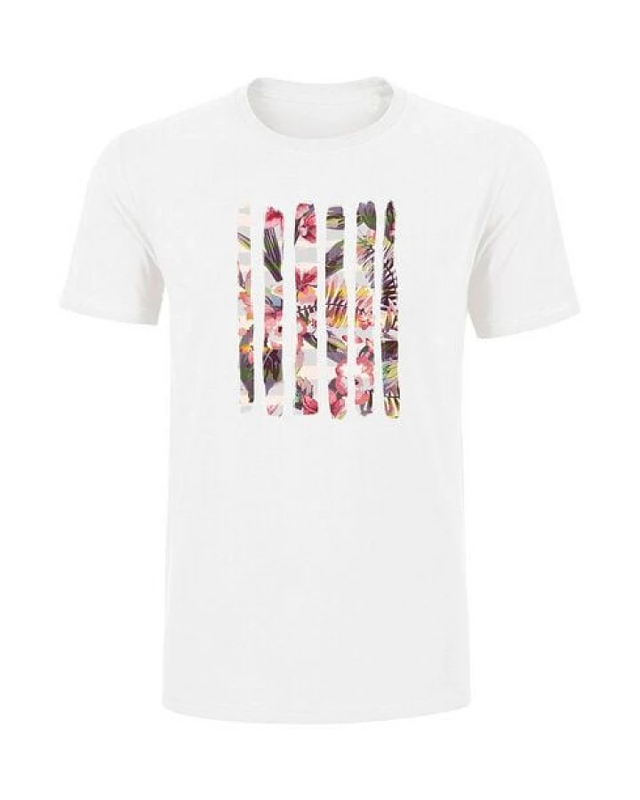 Human Family Herren Sommer T-Shirt Rolls "Floral" in weiß aus 100% Bio-Baumwolle