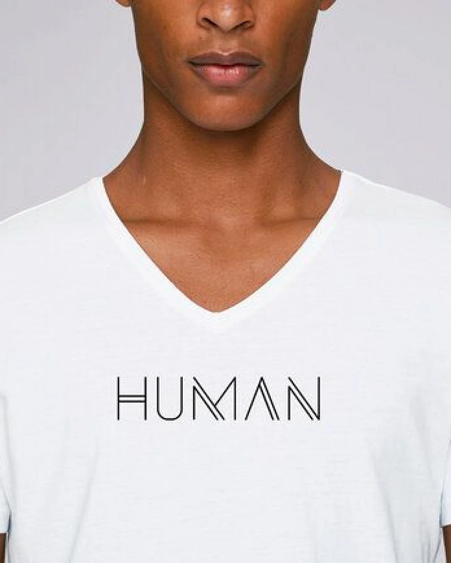 Human Family Bio Herren V-Neck T-Shirt "Human" – Ansicht 3