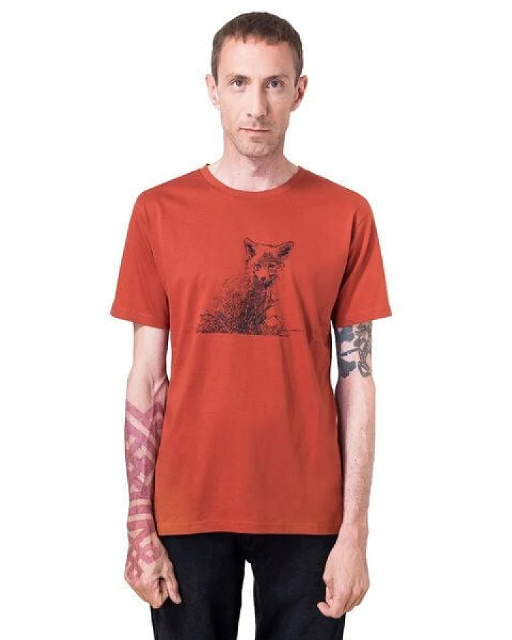 Hirschkind Bio- & Fair-Trade-Männershirt "Fuchs" rostrot