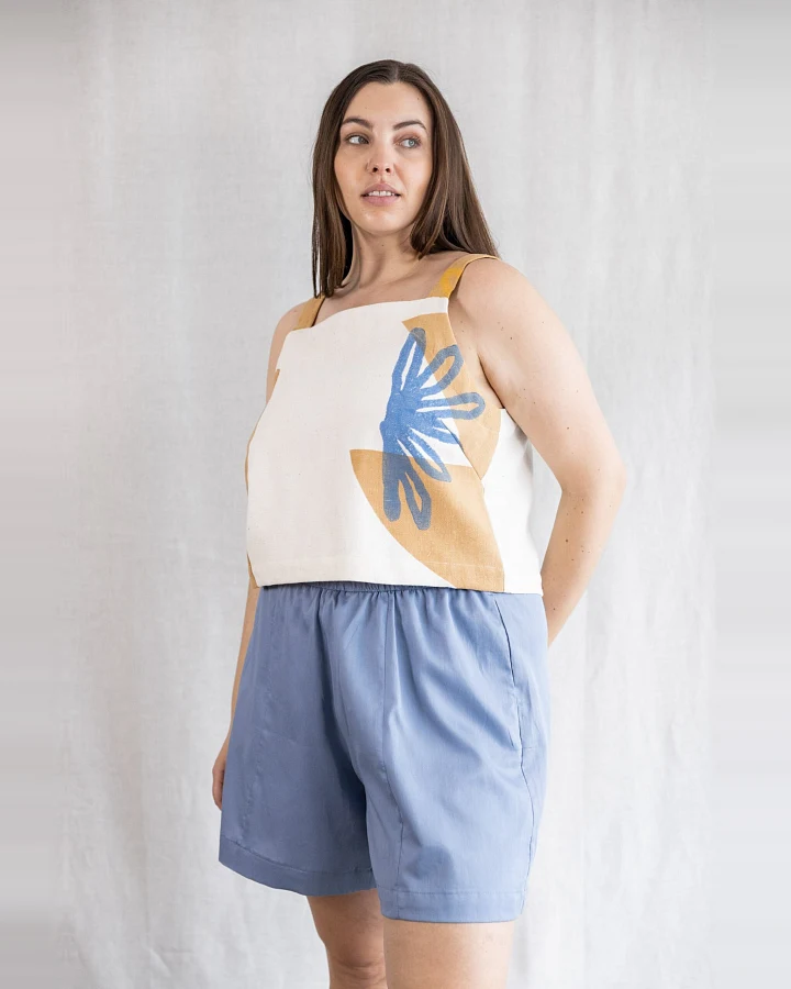 Jyoti Fair Works Damen vegan Shorts Sitara Blau