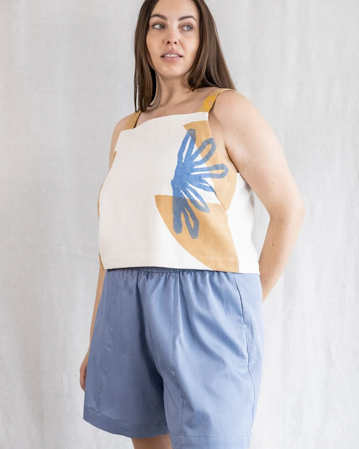 Jyoti Fair Works Damen vegan Shorts Sitara Blau